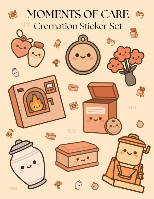 Cremation Essentials Sticker Set – Moments of Care Collection